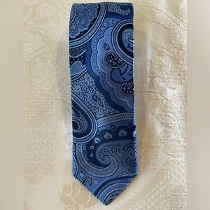 Ted Baker London Navy and Light Blue Paisley Tie